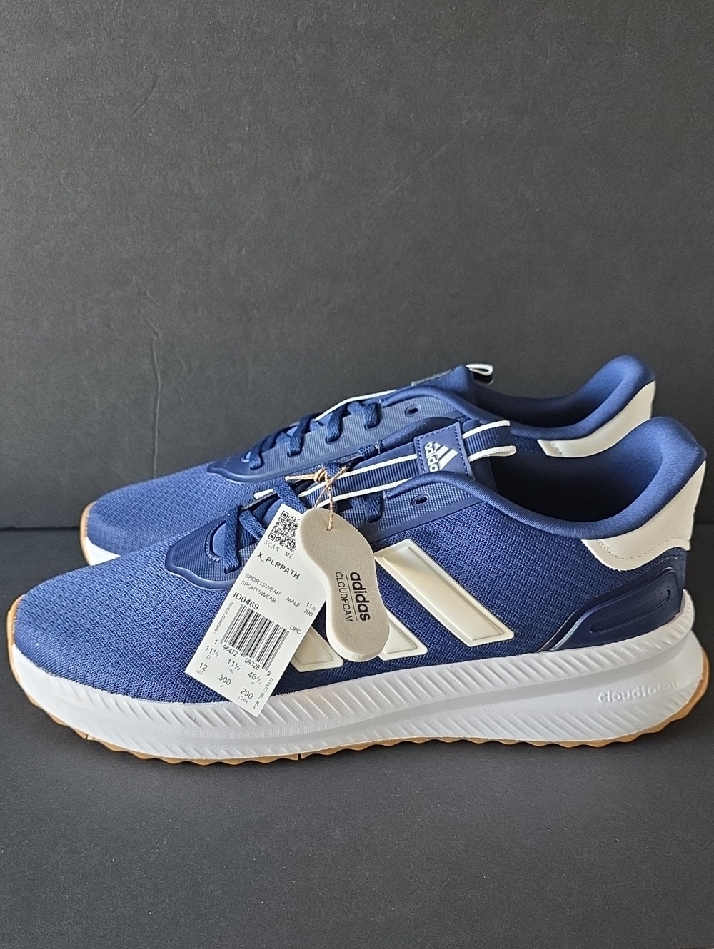 NEW IN BOX MEN’S ADIDAS X_PLRPATH SHOES NAVY WITH WHITE STRIPE SIZE 12